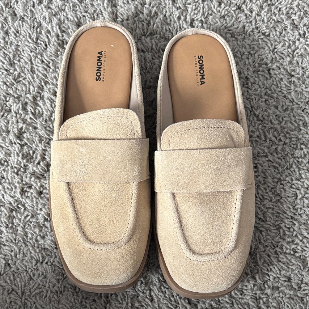Sonoma Goods For Life Suede Slip-On Mules - Picture 2 of 12